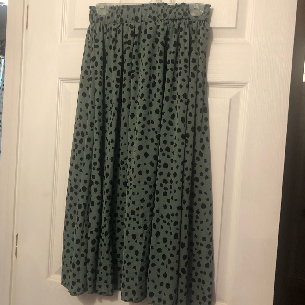 Polka dot sage green skirt
